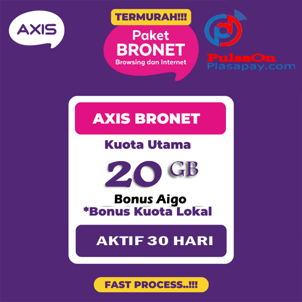 Paket Internet AXIS Bronet - Bronet 20GB + Bonus Aigo 30 Hari