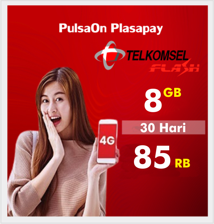 Produk Admin 1 PAKET DATA FLASH TELKOMSEL - 8GB All Jaringan 30 Hari 85.000