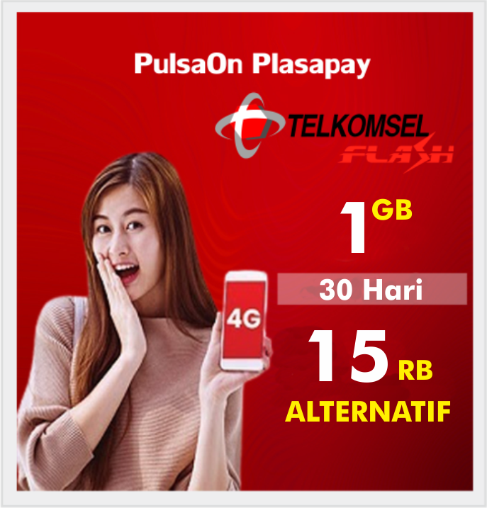 Produk Admin 1 PAKET DATA FLASH TELKOMSEL - 1GB All Jaringan 30 Hari 15.000 Alternatif 1
